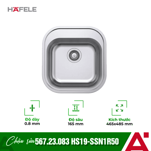 Chậu rửa bát inox Hafele HS19-SSN1R50 567.23.083
