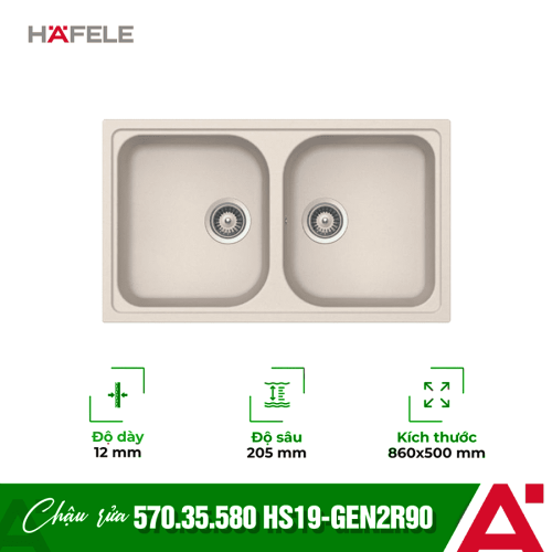 Chậu đá Hafele JULIUS HS-GD8650 570.35.580