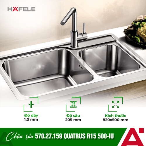 Chậu rửa bát inox Hafele Quatrus R15 500-IU 570.27.159