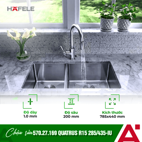 Chậu rửa bát inox Hafele Quatrus R15 285/435-IU 570.27.169