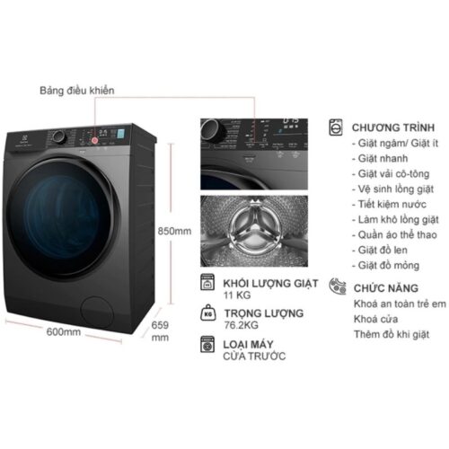 Kích Thước Máy Giặt Electrolux EWF1141R9SB