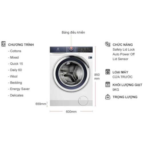 Kích thước máy giặt Electrolux EWF9023BDWA