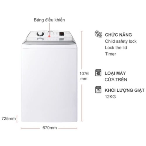 Kích thước máy giặt Electrolux EWT1254DCWA