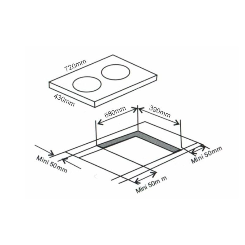 Kích thước Bếp từ Arber AB402 Kích thước Bếp từ Arber AB402