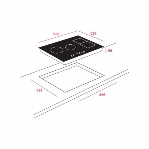 Kích thước của Bếp Từ Teka IRF 9480 TFT TABLET