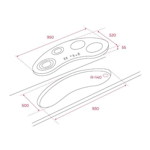 Kích thước của Bếp Từ Teka VRTC95 4I