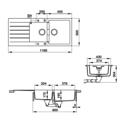Chậu đá Hafele HS-GDD11650 570.35.370