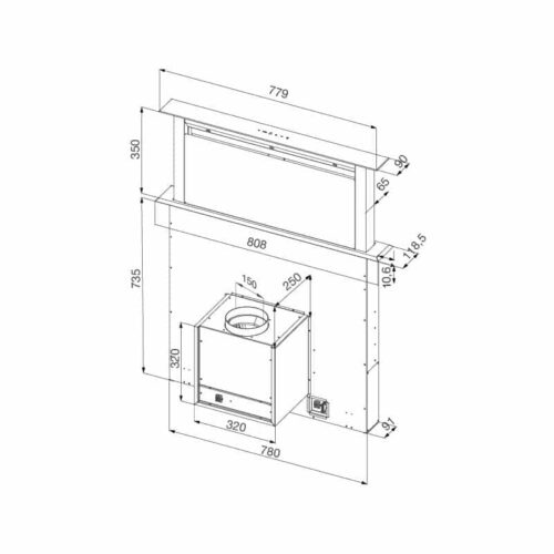 Kích thước máy Hút Mùi Malloca K-3410DR