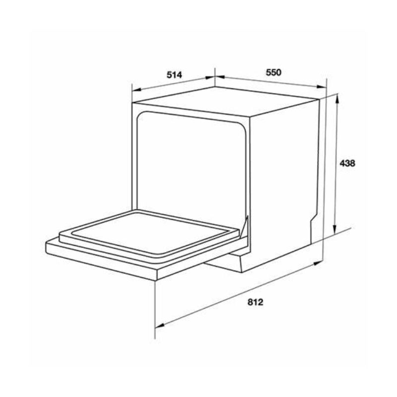 Kích thước máy rửa chén bát để bàn Hafele HDW-T50B 539.20.600 Kích thước máy rửa chén bát để bàn Hafele HDW-T50B 539.20.600