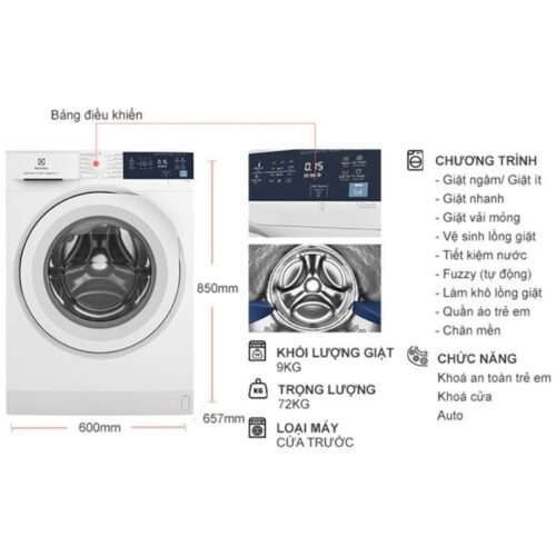 Kích Thước Máy Giặt Electrolux EWF9024D3WB