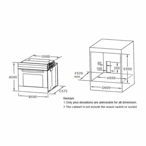 Kích thước Lò nướng Hafele HO-6T70A 538.01.441