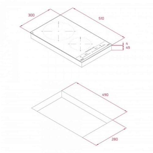 Kích thước của Bếp từ Teka IZC 32310 MSP