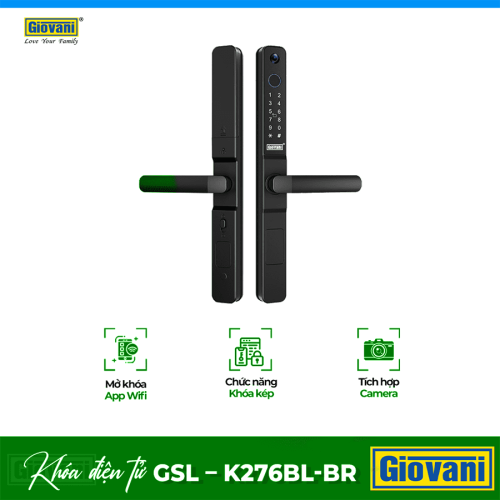 Khóa vân tay cửa nhôm Giovani GSL - K276BL/BR (Black)