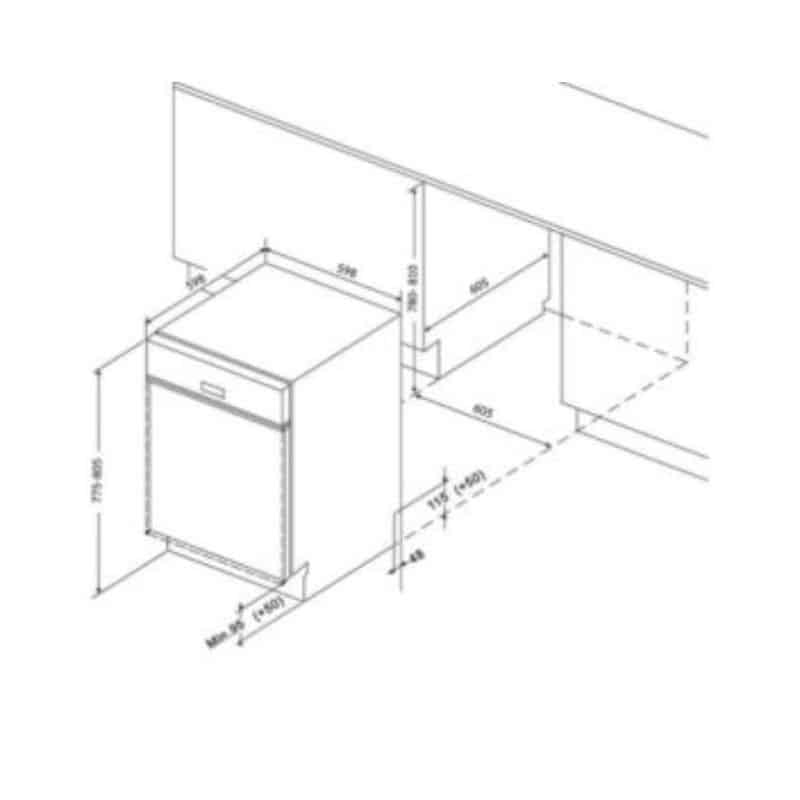 Kích thước máy rửa bát 16 bộ Eurosun SMK82EU88G Kích thước máy rửa bát 16 bộ Eurosun SMK82EU88G