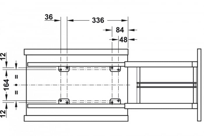 Kích thước của Bộ rổ kéo Cooking Agent Hafele 549.24.952 Kích thước của Bộ rổ kéo Cooking Agent Hafele 549.24.952