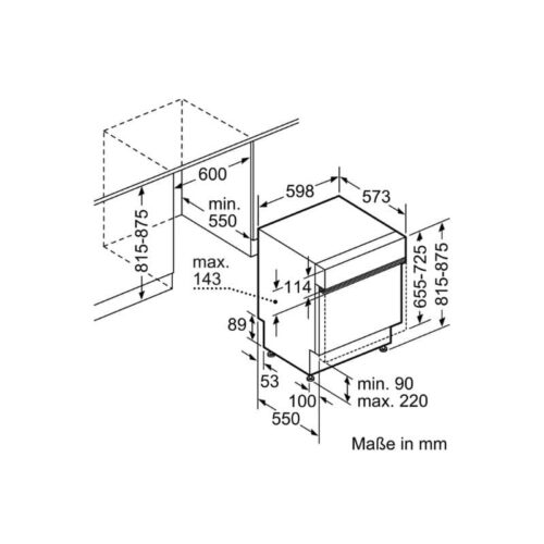 Máy rửa bát Bosch SMI46KS01E 7 Kích thước máy rửa bát Bosch SMI46KS01E