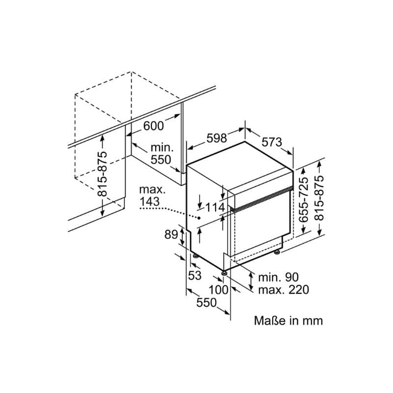 Kích thước máy rửa bát Bosch SMI46KS01E Kích thước máy rửa bát Bosch SMI46KS01E