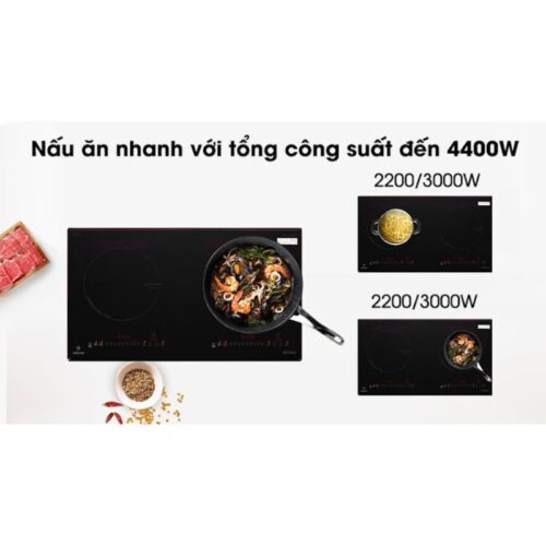 Bếp từ đôi Pramie PRMY-2205 lắp âm 6 Công suất bếp từ đôi Pramie PRMY-2205 lắp âm