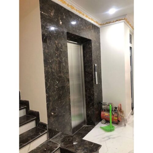 Ảnh đá ốp thang máy marble nâu đen