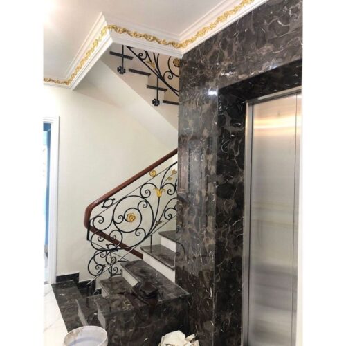 Đá ốp thang máy marble nâu đen