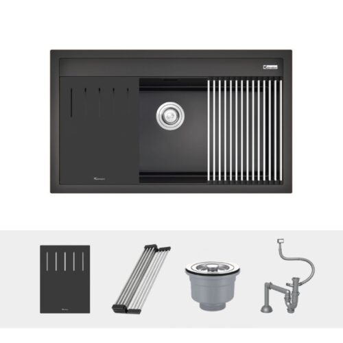 Phụ kiện chậu rửa bát đá 1 hố Konox Terra 860S Black