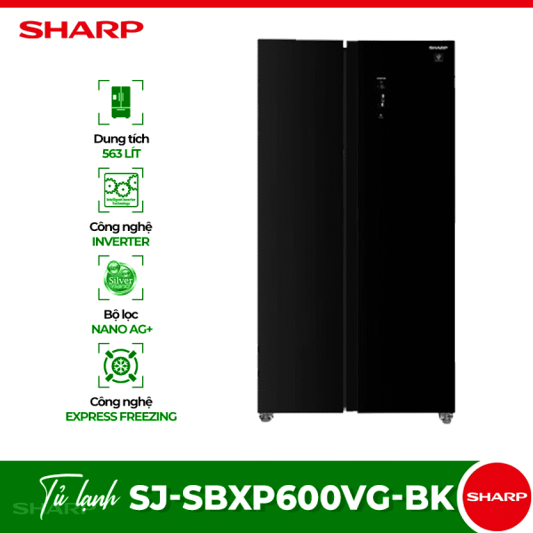 Tủ lạnh 2 cánh side by side 600 lít Sharp SJ-SBXP600VG-BK 4 sj sbxp600vg bk optimized