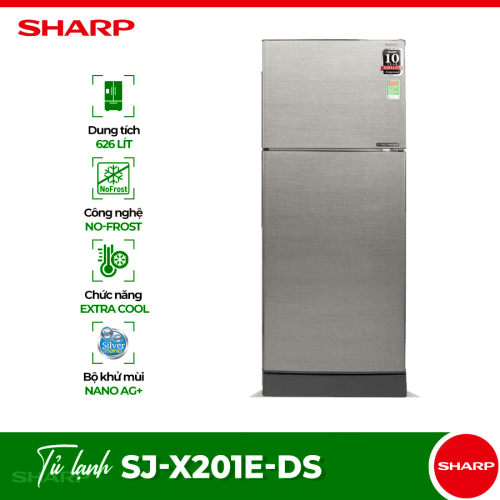 Tủ Lạnh 2 cánh Inverter 196 Lít Sharp SJ-X201E-DS