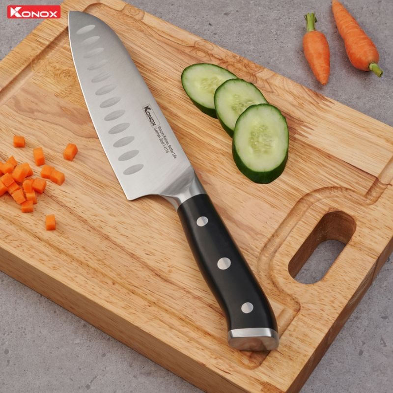 Ảnh dao đa năng thép Đức Konox Emmitt Series 7″ Santoku Ảnh dao đa năng thép Đức Konox Emmitt Series 7″ Santoku