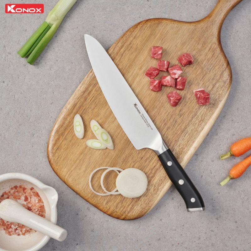 Ảnh dao đầu bếp thép Đức Konox Emmitt Series 8″ Chef Knife Ảnh dao đầu bếp thép Đức Konox Emmitt Series 8″ Chef Knife