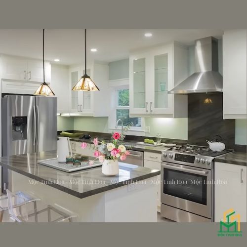 Ảnh mẫu tủ bếp Inox cánh kính cường lực CKCL12 - Tủ bếp chữ L, hiện đại-4 Ảnh mẫu tủ bếp Inox cánh kính cường lực CKCL12 - Tủ bếp chữ L, hiện đại-4