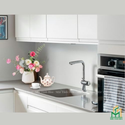 Ảnh mẫu tủ bếp Inox cánh kính cường lực CKCL12 - Tủ bếp chữ L, hiện đại Ảnh mẫu tủ bếp Inox cánh kính cường lực CKCL12 - Tủ bếp chữ L, hiện đại