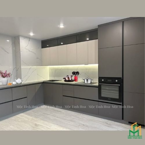 Ảnh mẫu tủ bếp nhựa cánh Acrylic TBNA03 - Tủ bếp chữ L, hiện đại Ảnh mẫu tủ bếp nhựa cánh Acrylic TBNA03 - Tủ bếp chữ L, hiện đại