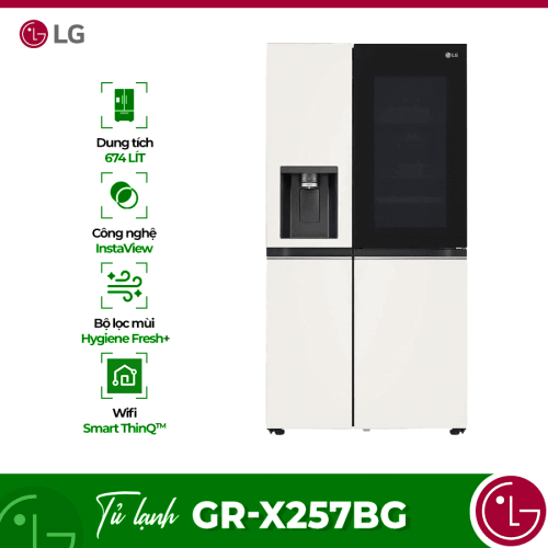 Tủ Lạnh 2 cánh side by side Inverter 635 Lít LG GR-X257BG