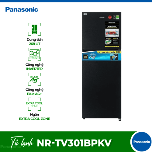 Tủ Lạnh 2 cánh Inverter 268 Lít Panasonic NR-TV301BPKV