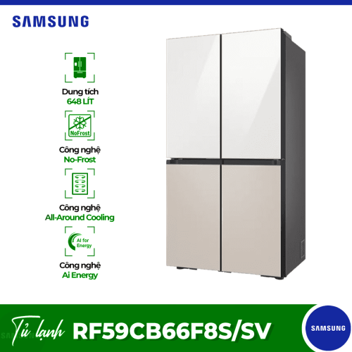 Tủ lạnh 4 cánh Multidoor Bespoke 648 lít Samsung RF59CB66F8S/SV