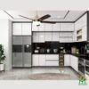 Tủ bếp gỗ An Cường AC09 - Tủ bếp chữ L, hiện đại