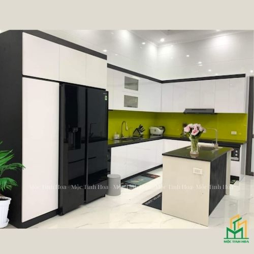 Tủ bếp gỗ An Cường AC27 - Tủ bếp chữ L, hiện đại