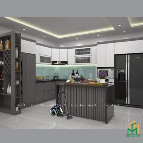 Tủ bếp gỗ An Cường AC29 - Tủ bếp chữ L, hiện đại