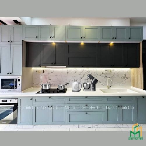 Tủ bếp gỗ An Cường AC30 - Tủ bếp chữ I, hiện đại