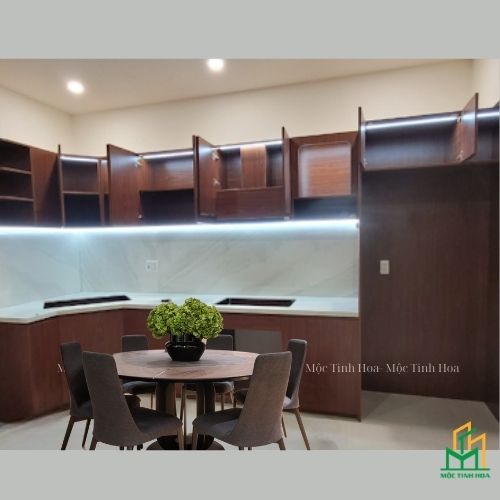 Tủ bếp gỗ An Cường AC31 - Tủ bếp chữ L, hiện đại